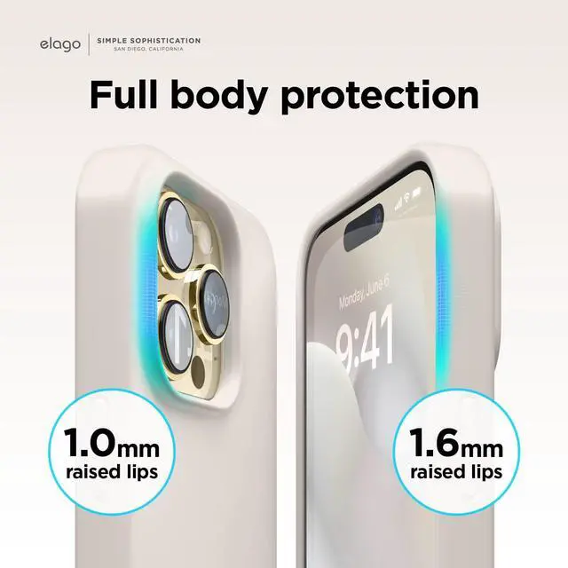 Alt view image 6 of 7 - Compatible with iPhone 14 Series, Liquid Silicone Case, Full Body Protective Cover, Shockproof, Slim Phone Case, Anti-Scratch Soft Microfiber Lining (Stone, iPhone 14 Pro)