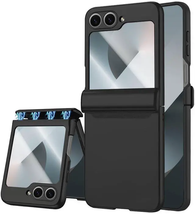 Main image of for Samsung Galaxy Z Flip 6 Case, Hinge Protection, Built-in Screen Protector, Wireless Charging, Slim Rugged Phone Protective Case for Galaxy Z Flip 6 Black