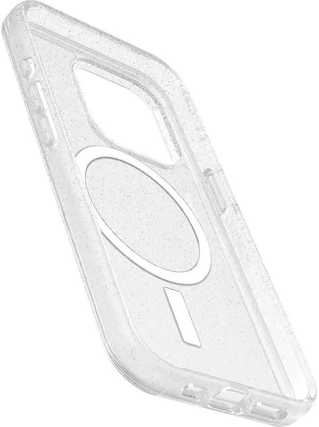 Alt view image 3 of 5 - iPhone 15 Pro (Only) Symmetry Series Clear Case - Stardust (Clear/Silver), Snaps to MagSafe, Ultra-Sleek, Raised Edges Protect Camera & Screen