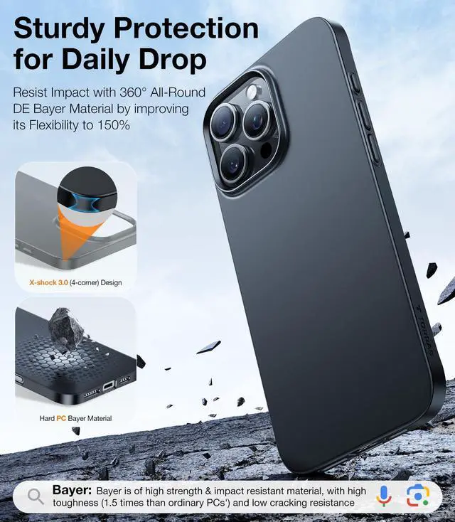 Alt view image 6 of 6 - Magnetic Slim Fit for iPhone 16 Pro Case, 6.3 inch, Ultra-Thin Case Compatible with MagSafe, Lightweight Matte Anti-Scratch Hard PC Cover Phone Case for iPhone 16 Pro OriginFit, Black