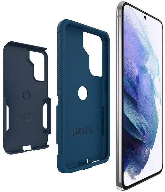 Alt view image 4 of 7 - Commuter Series Case for Galaxy S21 5G (ONLY - Does NOT FIT Plus or Ultra) - Bespoke Way (Blazer Blue/Stormy SEAS Blue)