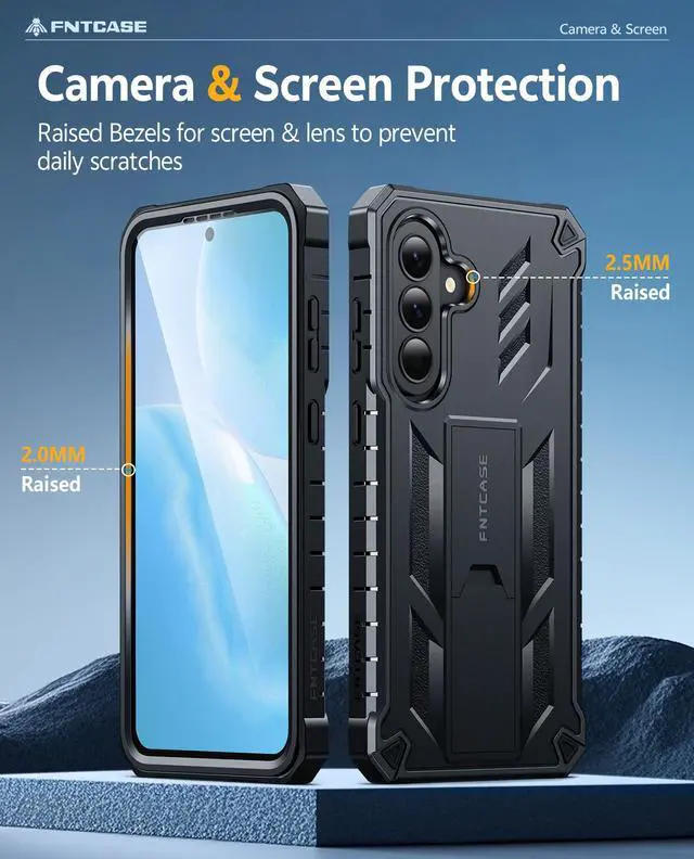 Alt view image 4 of 5 - for Samsung Galaxy A37 Case: with Belt-Clip Holster | Built-in Screen Protector | Kickstand Military Grade Drop Proof Protection Heavy Duty Rugged Shockproof Protective Sturdy Phone Case Black