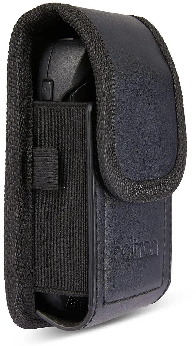 Alt view image 2 of 7 - Universal Flip Phone Case, Leather Vertical Pouch for TCL Flip Pro, Flip 3, Alcatel Go Flip 4, Go Flip V, Cingular Flip 2, Nokia 2720V & More (Belt Loop, Metal Belt Clip & Dual Magnet Closure)