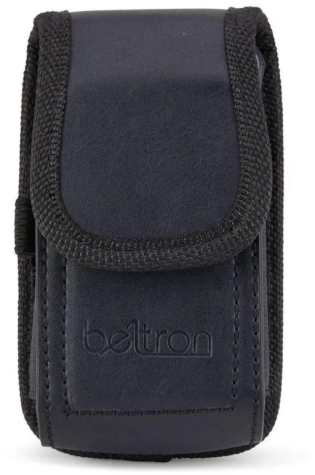 Alt view image 5 of 7 - Universal Flip Phone Case, Leather Vertical Pouch for TCL Flip Pro, Flip 3, Alcatel Go Flip 4, Go Flip V, Cingular Flip 2, Nokia 2720V & More (Belt Loop, Metal Belt Clip & Dual Magnet Closure)