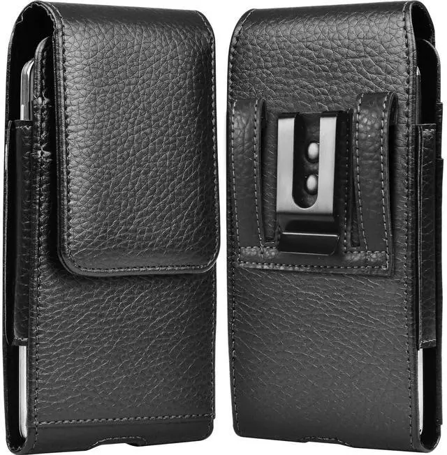 Main image of Phone Holster for Samsung Galaxy S25 Ultra S24 Plus S23 S22 S21 S20 FE 5G S10 A17 A16 A15 A14 A13 A35 A26 A36 A56 A51 A71 5G, Note 20 J7 J3 Leather Cell Phone Pouch Belt Clip Holder Case,Black
