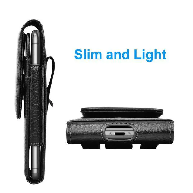 Alt view image 5 of 5 - Phone Holster for Samsung Galaxy S25 Ultra S24 Plus S23 S22 S21 S20 FE 5G S10 A17 A16 A15 A14 A13 A35 A26 A36 A56 A51 A71 5G, Note 20 J7 J3 Leather Cell Phone Pouch Belt Clip Holder Case,Black