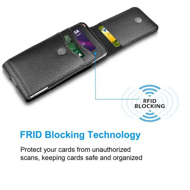 Alt view image 4 of 5 - Phone Holster for Samsung Galaxy S25 Ultra S24 Plus S23 S22 S21 S20 FE 5G S10 A17 A16 A15 A14 A13 A35 A26 A36 A56 A51 A71 5G, Note 20 J7 J3 Leather Cell Phone Pouch Belt Clip Holder Case,Black