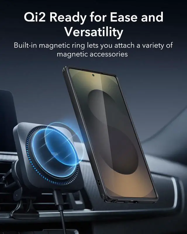 Alt view image 3 of 5 - for Samsung Galaxy S25 Ultra Phone Case,Compatible with MagSafe,Magnetic Case for S25 Ultra,Military-Grade Protection, Yellowing Resistant, Classic Series, Clear Black