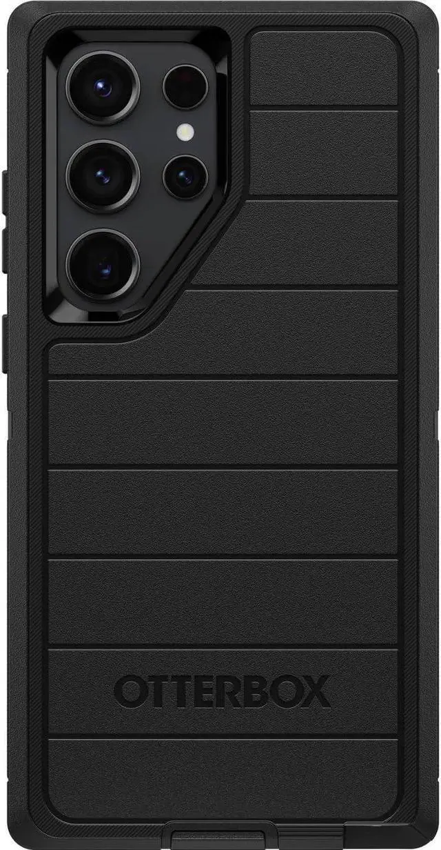 Main image of Galaxy S23 Ultra (Only) - Defender Series Case - Black, Rugged & Durable - with Port Protection - Case Only - Microbial Defense Protection - Non-Retail Packaging