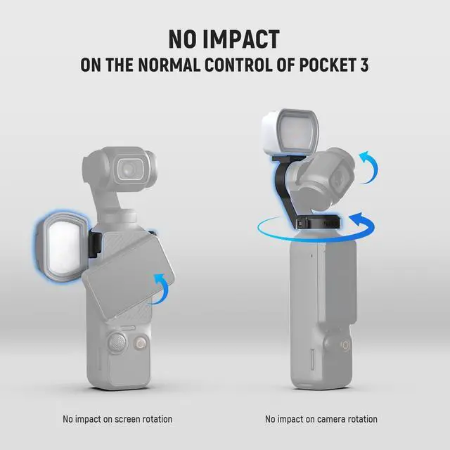 Alt view image 7 of 7 - Basics Magnetic Auxiliary Light Compatible with DJI OSMO Pocket 3 Gimbal Cam Creator Combo, 1.3W USB C Rechargeable Plastic Mini LED Fill Light Attachment for Selfie Vlog Video Recording, M21
