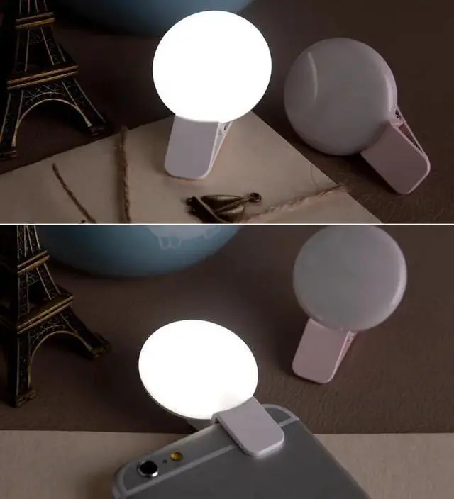 Alt view image 4 of 6 - on LED Selfie Ring Light, Small Pocket-Size, 3 Brightness Levels, Rechargeable, Phone Camera Light, (White)