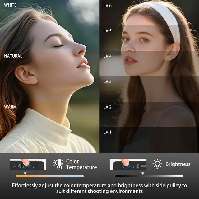 Alt view image 2 of 7 - Magnetic Selfie Light for Phone, 2000mAh Portable Video Conference Lighting with Clip, CRI 98+ 2500K-9000K Rechargeable LED Video Light with Flip-Up Gimbal for Makeup, Photography & Recording