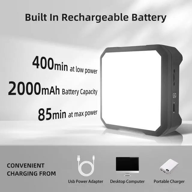 Alt view image 7 of 7 - Magnetic Selfie Light for Phone, 2000mAh Portable Video Conference Lighting with Clip, CRI 98+ 2500K-9000K Rechargeable LED Video Light with Flip-Up Gimbal for Makeup, Photography & Recording