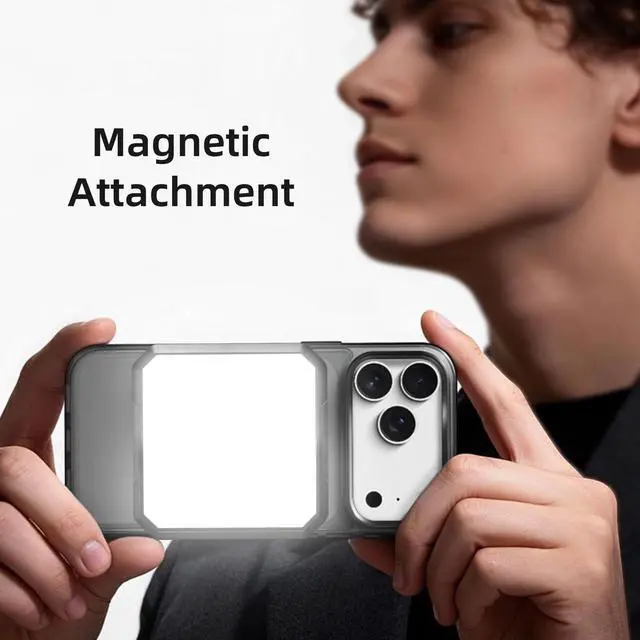 Alt view image 6 of 7 - Magnetic Selfie Light for Phone, 2000mAh Portable Video Conference Lighting with Clip, CRI 98+ 2500K-9000K Rechargeable LED Video Light with Flip-Up Gimbal for Makeup, Photography & Recording