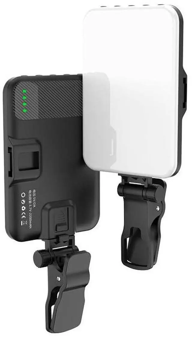 Alt view image 6 of 6 - 2 Pack 60 LED Selfie Light Front Clip Replacement Phone Clip Holder Clamp Support Stand for Rechargeable Clip Fill Video Conference Light Laptop Tablet Phone Clip Fill Lights