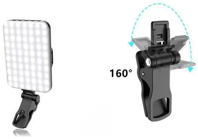 Alt view image 5 of 6 - 2 Pack 60 LED Selfie Light Front Clip Replacement Phone Clip Holder Clamp Support Stand for Rechargeable Clip Fill Video Conference Light Laptop Tablet Phone Clip Fill Lights