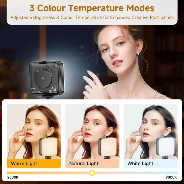 Alt view image 2 of 7 - 80 LED Selfie Light with 3 Modes, Portable Phone Light with Clip & 1/4 in Screw Hole, Rechargeable Clip Fill Video Conference Selfie Panel Lights for Phone/Camera/iPad/Laptop/TikTok