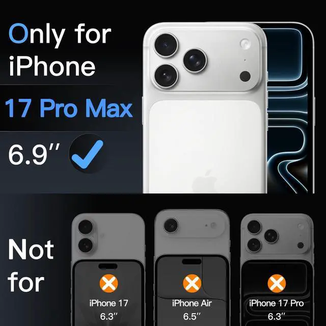 Alt view image 2 of 7 - JETech Screen Protector for iPhone 17 Pro Max, 3-Pack