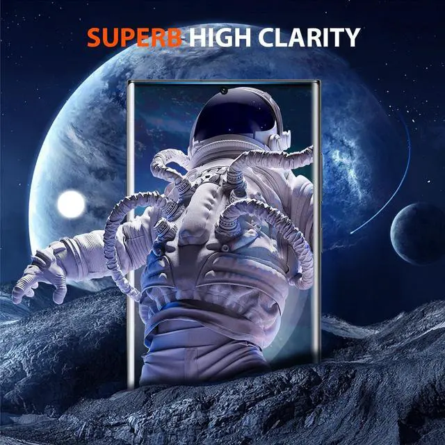 Alt view image 6 of 7 - 3 Pack Galaxy S23 Ultra Screen Protector, HD Clear Tempered Glass, Fingerprint Unlock, 3D Curved, Scratch Resistant, No Bubble for Samsung Galaxy S23 Ultra 5G Glass Screen Protector