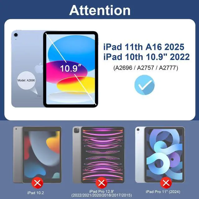 Alt view image 3 of 7 - 2 Pack Screen Protector for iPad 11th A16 2025 & 10th Generation 10.9 Inch 2022, HD Clear 9H Hardness Tempered Glass Film Compatible with iPad 11/10 Gen, Scratch Resistent, Touch Sensitive