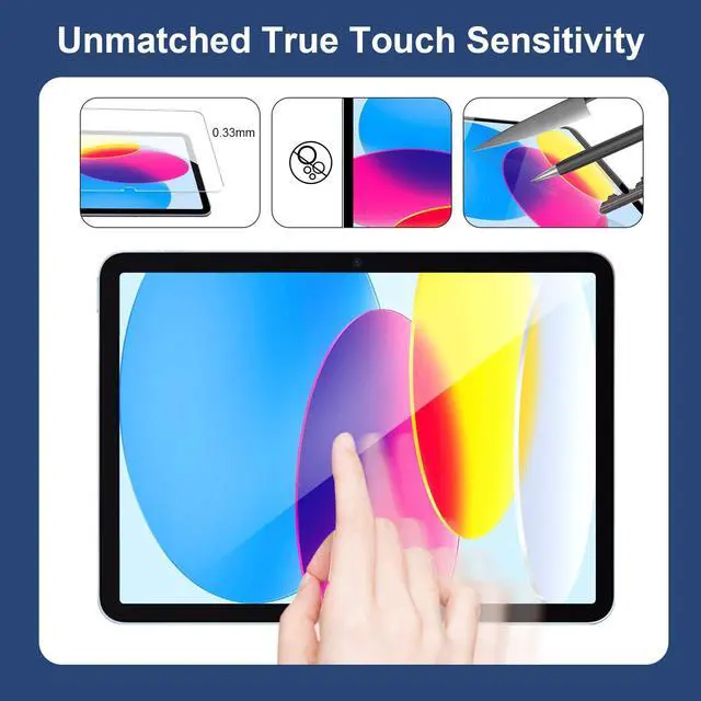 Alt view image 5 of 7 - 2 Pack Screen Protector for iPad 11th A16 2025 & 10th Generation 10.9 Inch 2022, HD Clear 9H Hardness Tempered Glass Film Compatible with iPad 11/10 Gen, Scratch Resistent, Touch Sensitive