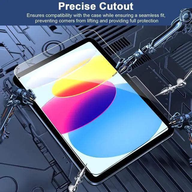 Alt view image 4 of 7 - 2 Pack Screen Protector for iPad 11th A16 2025 & 10th Generation 10.9 Inch 2022, HD Clear 9H Hardness Tempered Glass Film Compatible with iPad 11/10 Gen, Scratch Resistent, Touch Sensitive