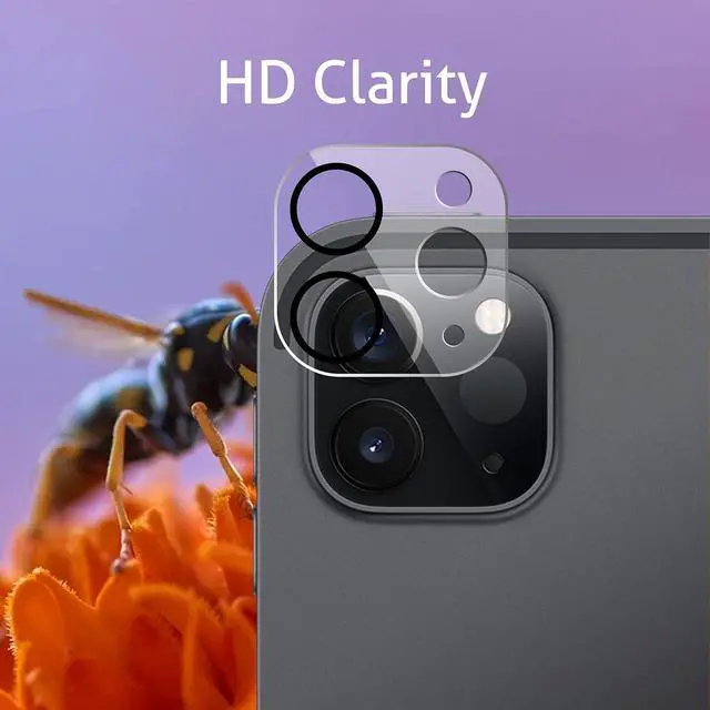 Alt view image 3 of 6 - Screen Protector for iPad Pro 11 inch 2022/2021/2020 (4th/3rd/2nd Generation) 3 Pack + 2 Pack Camera Lens Protector,Tempered Glass,Face ID & Apple Pencil & Case Compatible