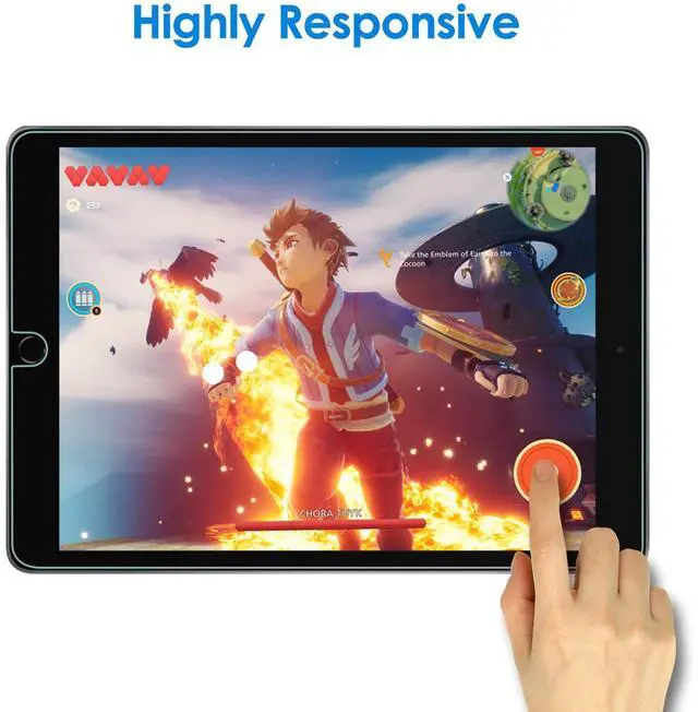 Alt view image 6 of 6 - Screen Protector for iPad (10.2-Inch, 2021/2020/2019 Model, 9/8/7 Generation), Tempered Glass Film, 1-Pack