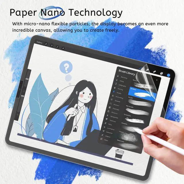Alt view image 4 of 7 - 2 Pack Paperfeel Screen Protector Compatible with iPad Pro 11 (2022&2021&2020&2018)/ iPad Air 5th & Air 4th Generation(10.9 Inch), Crafted for Natural Writing, Anti Glare, Easy Installation