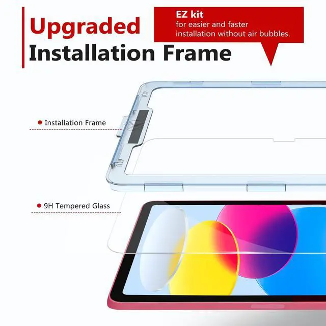 Alt view image 3 of 6 - Screen Protector Compatible with iPad A16 11th/10th Generation (11/10.9 Inch, 2025/2022), Tempered Glass, Ultra Clear, Anti-Scratch, Case Friendly, EZ Kit, 1 Pack