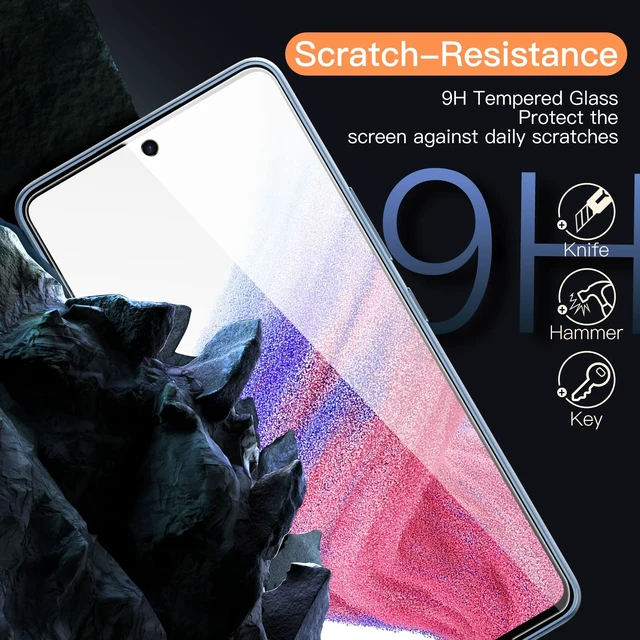 Alt view image 4 of 7 - Screen Protector for Samsung Galaxy A53/A52/A52s, 3-Pack | HD Clear, 9H Tempered Glass Film, Anti-Scratch Glass