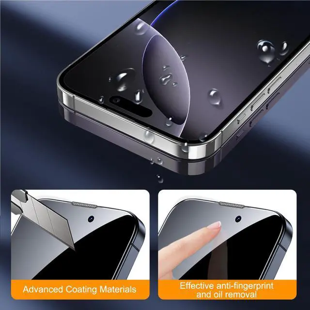 Alt view image 7 of 7 - 3 Pack Screen Protector for iPhone 16 Pro with 3 Pack Camera Lens Protector, 6.3 Inch HD Clear 9H Hardness Tempered Glass Film, Scratch Resistent, Easy Installation, Bubbles Free