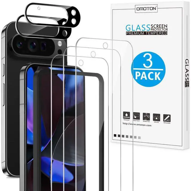 Main image of 3+2 Pack for Google Pixel 9 Pro XL Screen Protector 6.8 Inch, 3 Tempered Glass Film & 2 Camera Lens Protector, Bubble-free, HD Clear, Not for 9 Pro/ 9