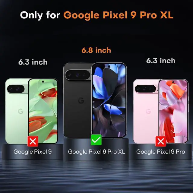 Alt view image 2 of 7 - 3+2 Pack for Google Pixel 9 Pro XL Screen Protector 6.8 Inch, 3 Tempered Glass Film & 2 Camera Lens Protector, Bubble-free, HD Clear, Not for 9 Pro/ 9