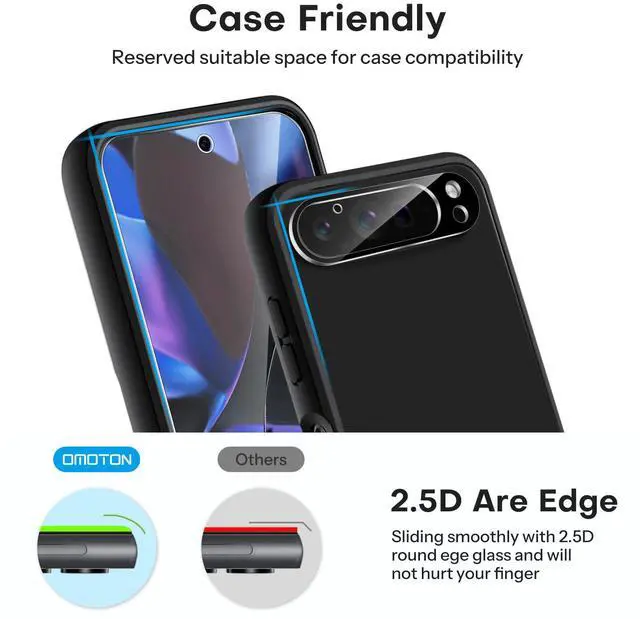 Alt view image 5 of 7 - 3+2 Pack for Google Pixel 9 Pro XL Screen Protector 6.8 Inch, 3 Tempered Glass Film & 2 Camera Lens Protector, Bubble-free, HD Clear, Not for 9 Pro/ 9