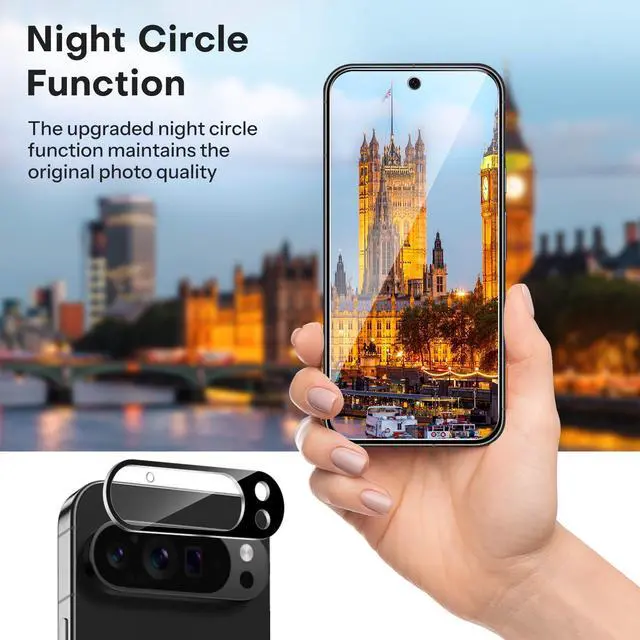 Alt view image 7 of 7 - 3+2 Pack for Google Pixel 9 Pro XL Screen Protector 6.8 Inch, 3 Tempered Glass Film & 2 Camera Lens Protector, Bubble-free, HD Clear, Not for 9 Pro/ 9