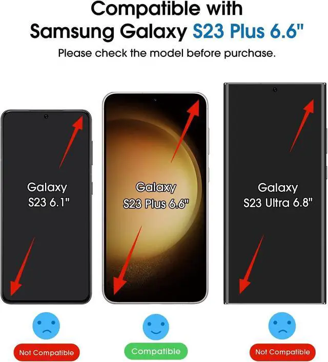 Alt view image 2 of 6 - [2+2 Pack OneTouch Tempered Glass Screen Protector for Samsung Galaxy S23+/S23 Plus 6.6 Inch with Camera Lens Protector, 9H Hardness, Easy Installation and Bubble Free.