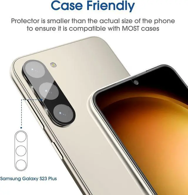Alt view image 5 of 6 - [2+2 Pack OneTouch Tempered Glass Screen Protector for Samsung Galaxy S23+/S23 Plus 6.6 Inch with Camera Lens Protector, 9H Hardness, Easy Installation and Bubble Free.