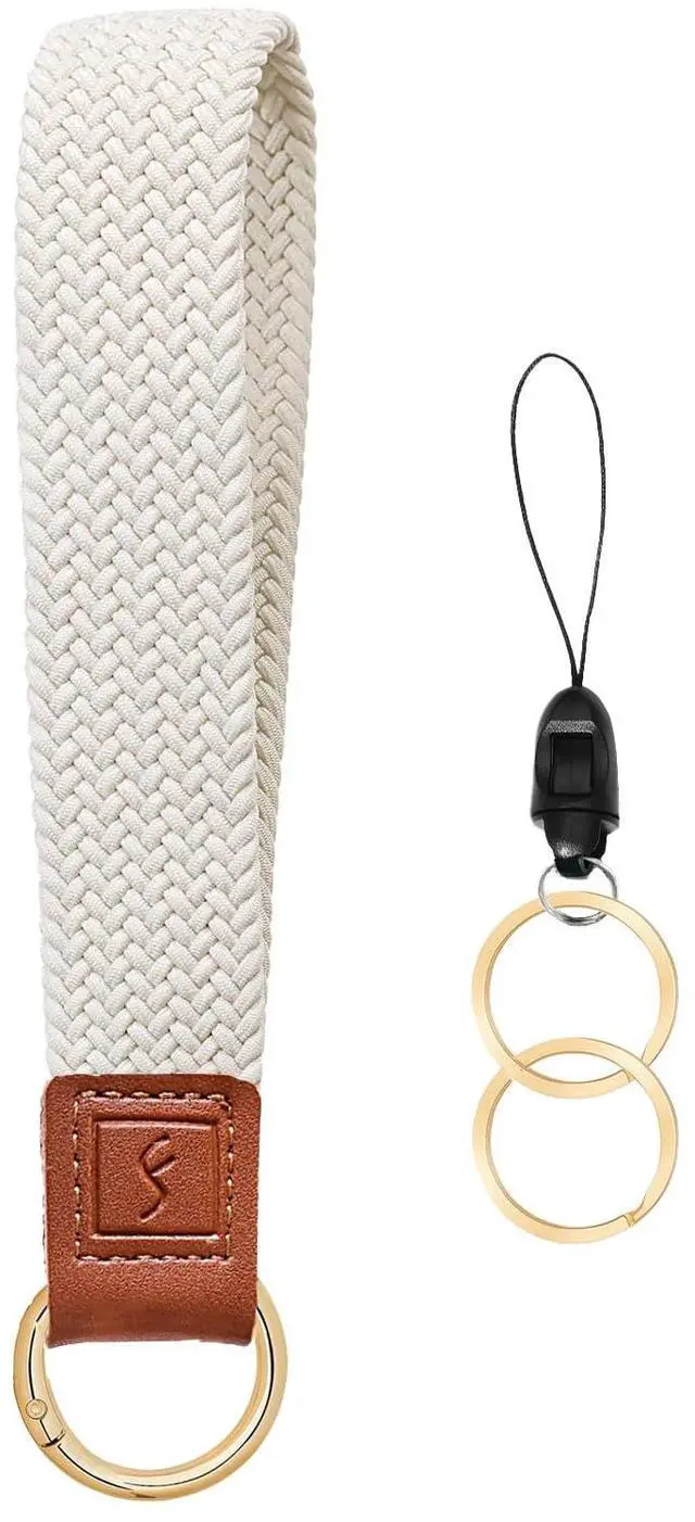 Main image of Stretchy Key Chain, Cute Keychain Wristlet, Woven Wrist Lanyard for Keys, Key Chains for Women Men Car Keys ID Badges Card Wallet Phone, Starlight