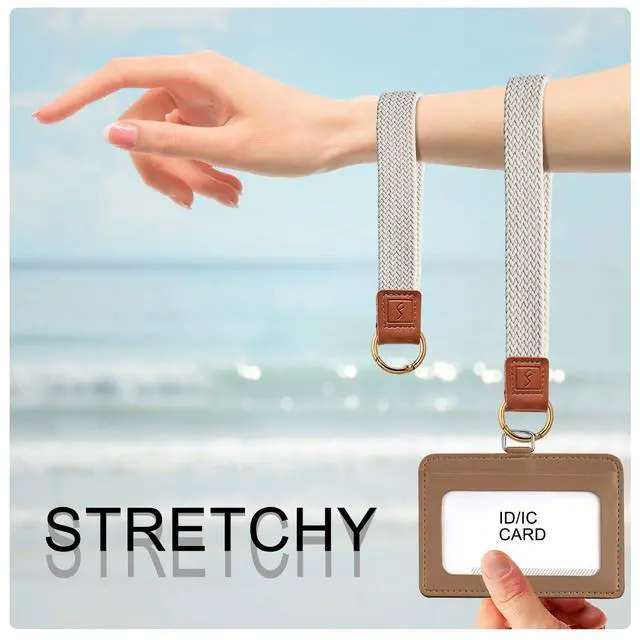 Alt view image 3 of 7 - Stretchy Key Chain, Cute Keychain Wristlet, Woven Wrist Lanyard for Keys, Key Chains for Women Men Car Keys ID Badges Card Wallet Phone, Starlight