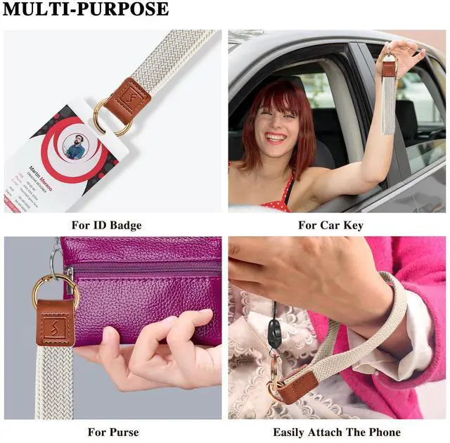 Alt view image 6 of 7 - Stretchy Key Chain, Cute Keychain Wristlet, Woven Wrist Lanyard for Keys, Key Chains for Women Men Car Keys ID Badges Card Wallet Phone, Starlight