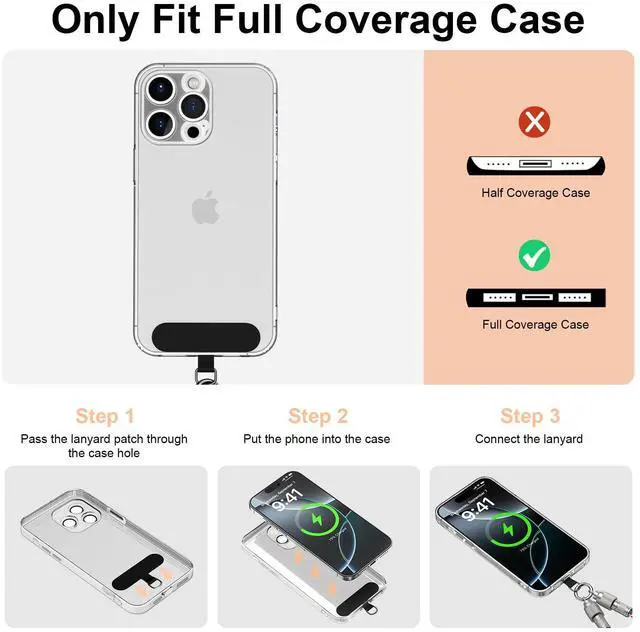 Alt view image 5 of 7 - Phone Lanyard Built-in USB-C to USB-C Fast Charging Cable, 2Pack 65W High Speed Nylon Data Transfer Cord Crossbody Wrist Strap for iPhone 17 16 15,Samsung S25 S24 Ultra/FE,Moto Razr/Edge 2025,Pixel 10