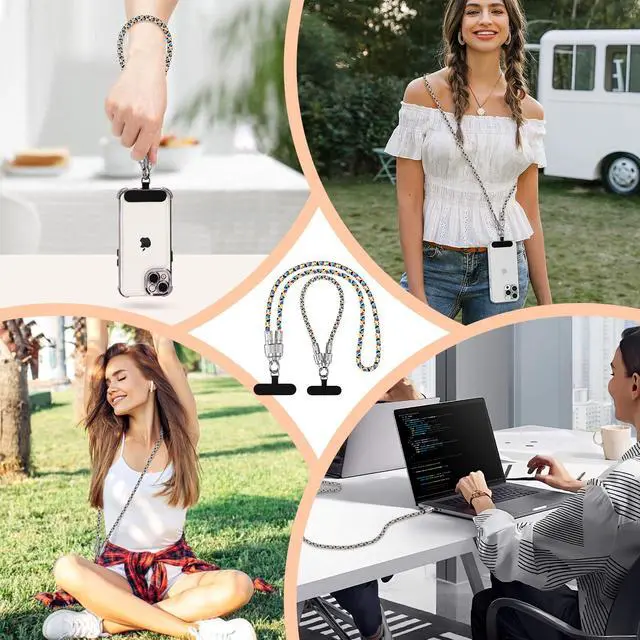 Alt view image 7 of 7 - Phone Lanyard Built-in USB-C to USB-C Fast Charging Cable, 2Pack 65W High Speed Nylon Data Transfer Cord Crossbody Wrist Strap for iPhone 17 16 15,Samsung S25 S24 Ultra/FE,Moto Razr/Edge 2025,Pixel 10