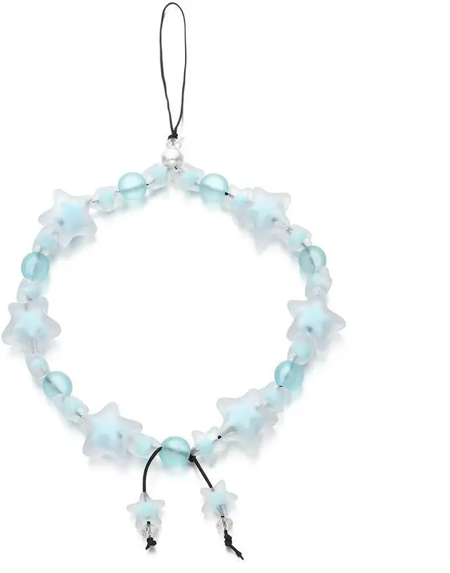 Main image of Handmade Wrist Strap Cute Phone Chain, Anti-Lost Lanyard Beaded Chain, Phone Charm Accessories Blue Lightweight Fashion