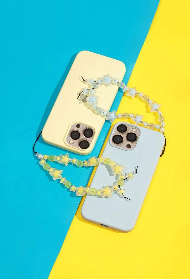 Alt view image 5 of 6 - Handmade Wrist Strap Cute Phone Chain, Anti-Lost Lanyard Beaded Chain, Phone Charm Accessories Blue Lightweight Fashion