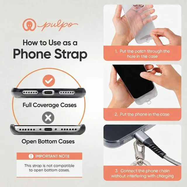 Alt view image 5 of 7 - 2 in 1 Anti Theft Phone Lanyard and Wrist Strap for iPhone and Android, Adjustable Cell Phone Leash and Universal Tether, Hands Free Strap for Travel Running and Everyday Use, Black
