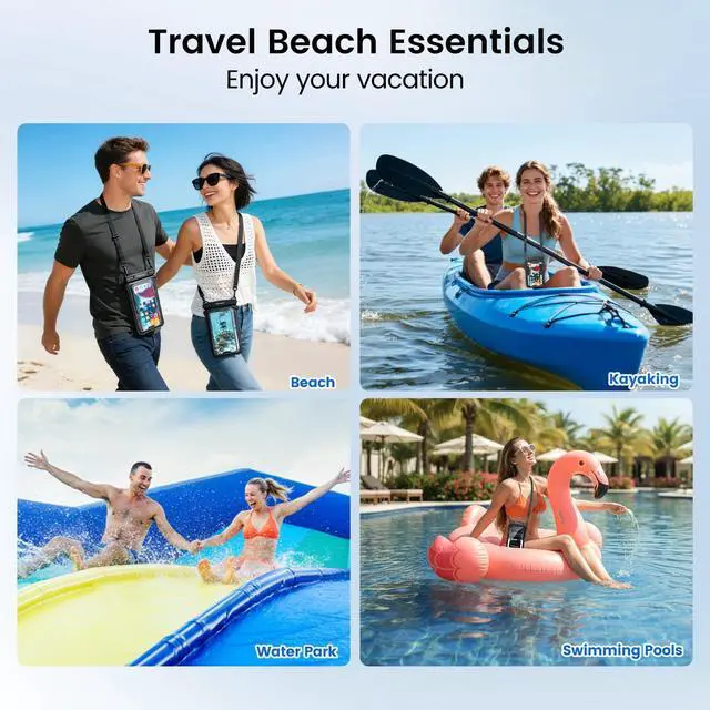 Alt view image 7 of 7 - IPX8 Double Space Waterproof Phone Pouch (up to 8.3") -2 Pack Waterproof Phone Case with Lanyard for iPhone 17 16 15 Pro Max,Touchscreen & Underwater Photography, Beach Cruise Essentials 2026