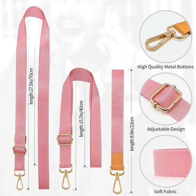 Alt view image 2 of 6 - Phone Lanyard,Adjustable Neck Strap Crossbody Nylon Lanyard with Wrist Strap for All Smartphone,Keys,Card Holder and Personal Effects (Solid Pink)