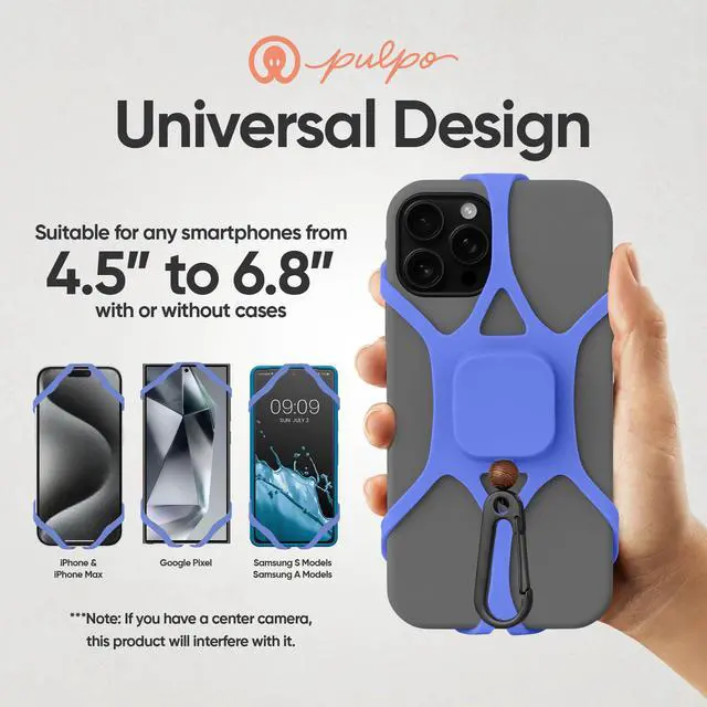 Alt view image 5 of 7 - Anti Theft Phone Leash with Retractable Dyneema Tether, Secure Phone Leash and Strap for Skiing, Kayak, Travel and Festivals, Fits Smartphones up to 6.8 Inches, Ash Lavender