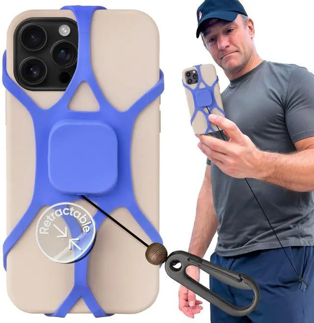 Main image of Anti Theft Phone Leash with Retractable Dyneema Tether, Secure Phone Leash and Strap for Skiing, Kayak, Travel and Festivals, Fits Smartphones up to 6.8 Inches, Ash Lavender
